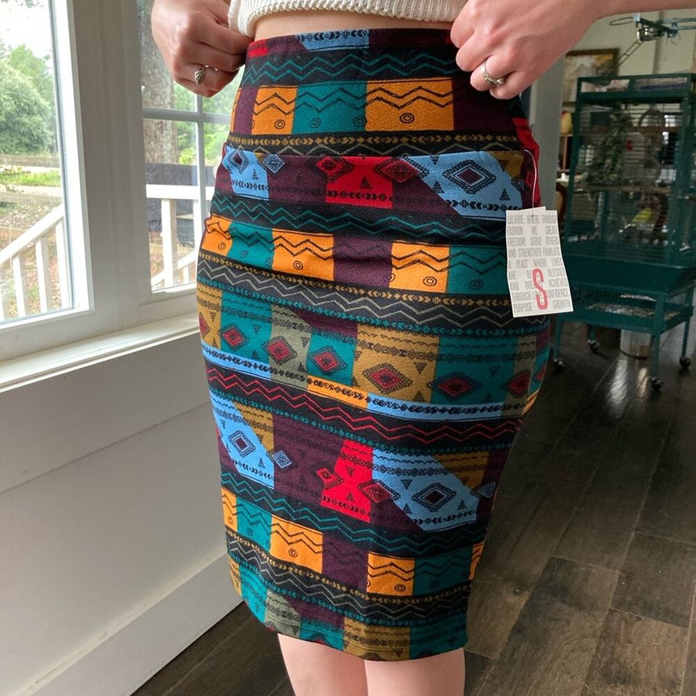 NWT LuLaRoe Earth Tone Stretch Pencil Skirt, S